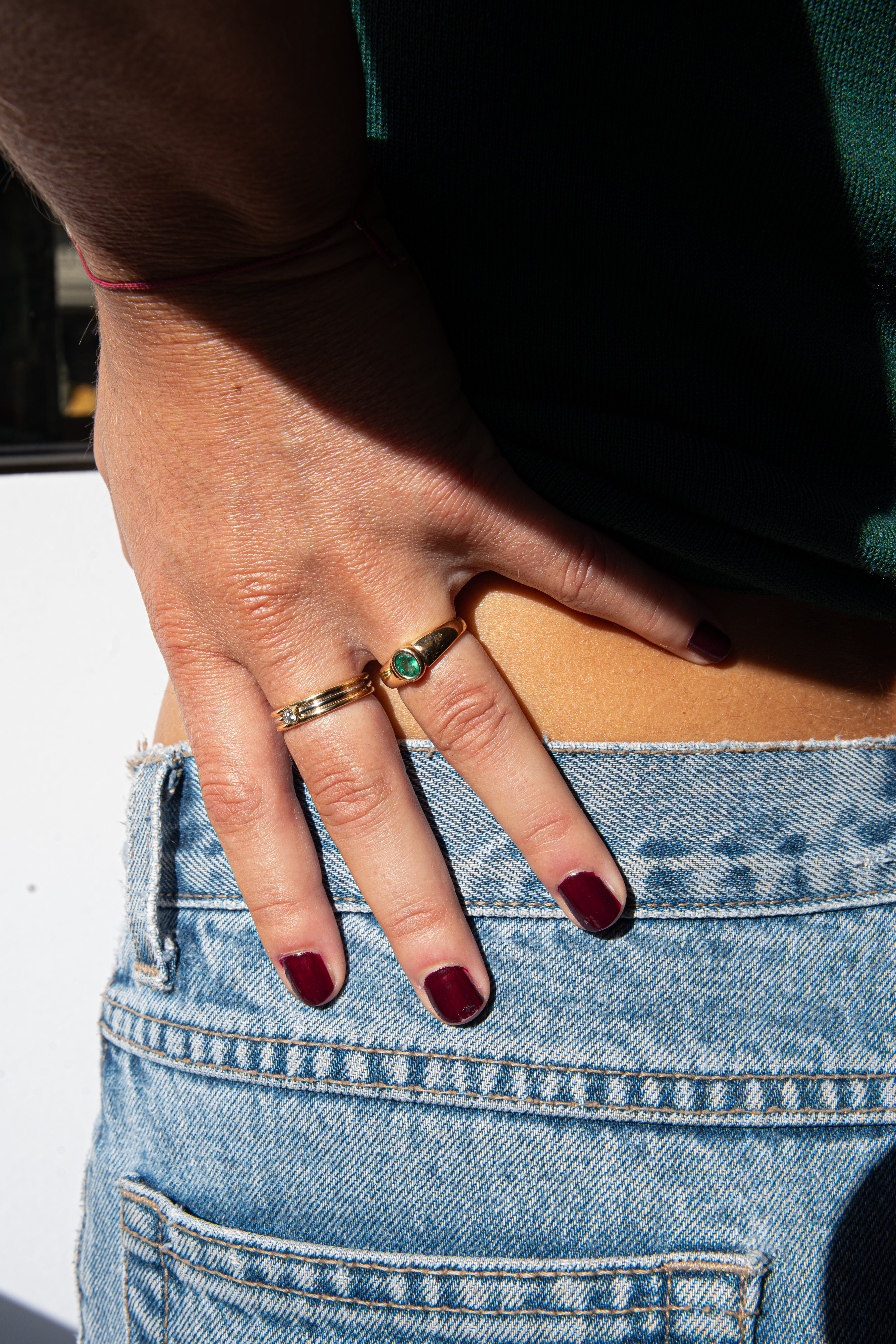 Bague 3 anneaux Oze or jean