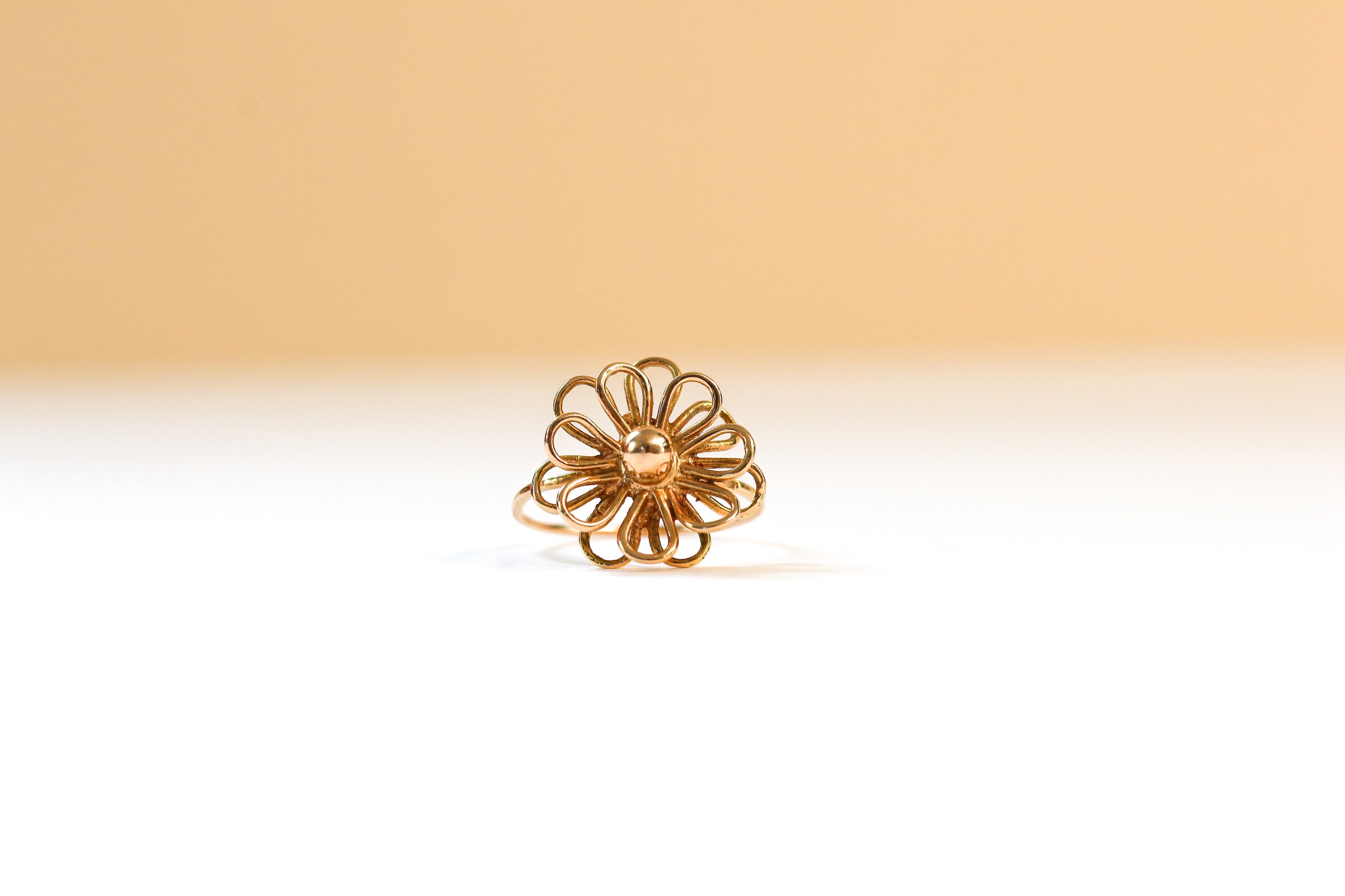 Bague fleur Oze fil d'or