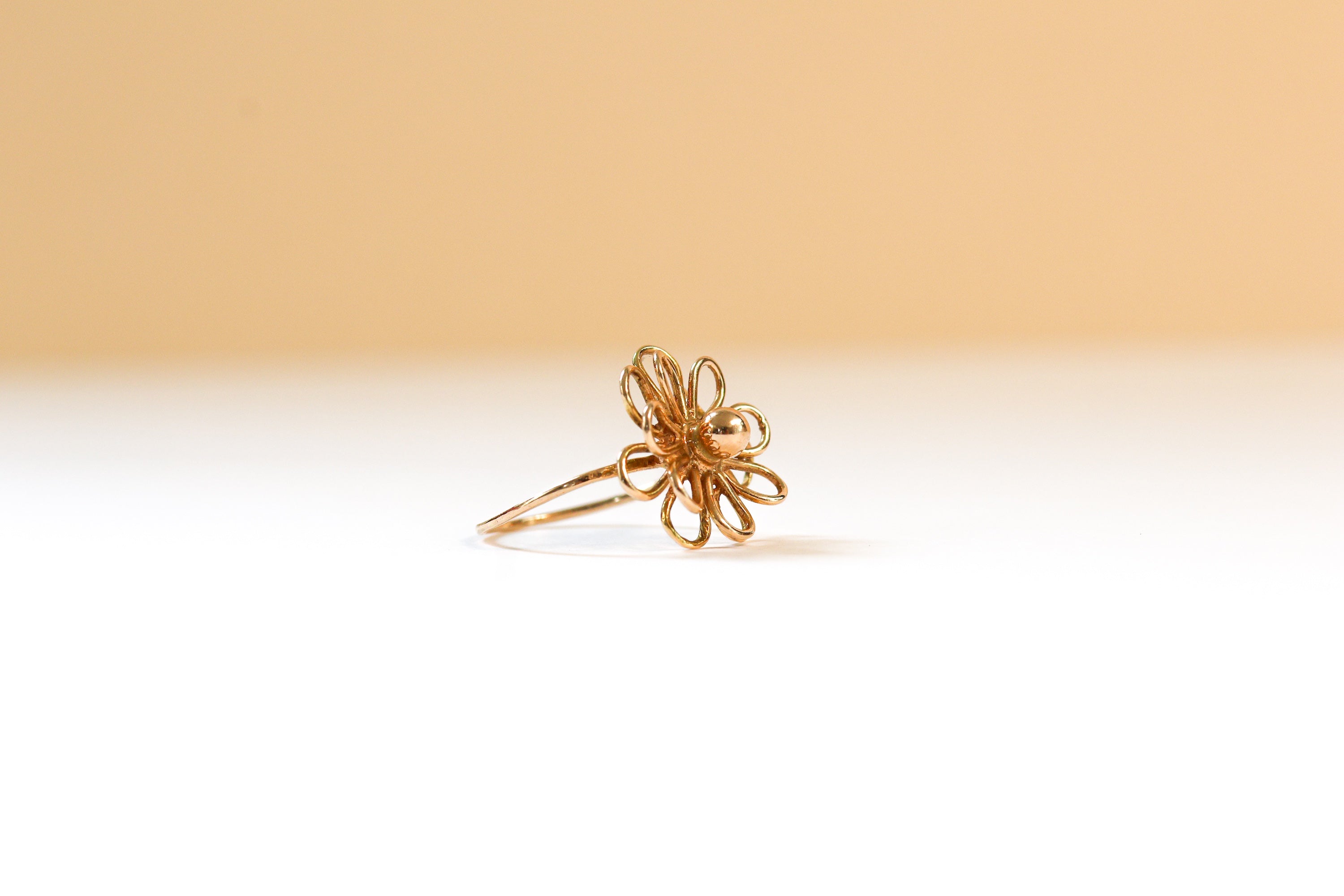 Bague fleur Oze fil d'or