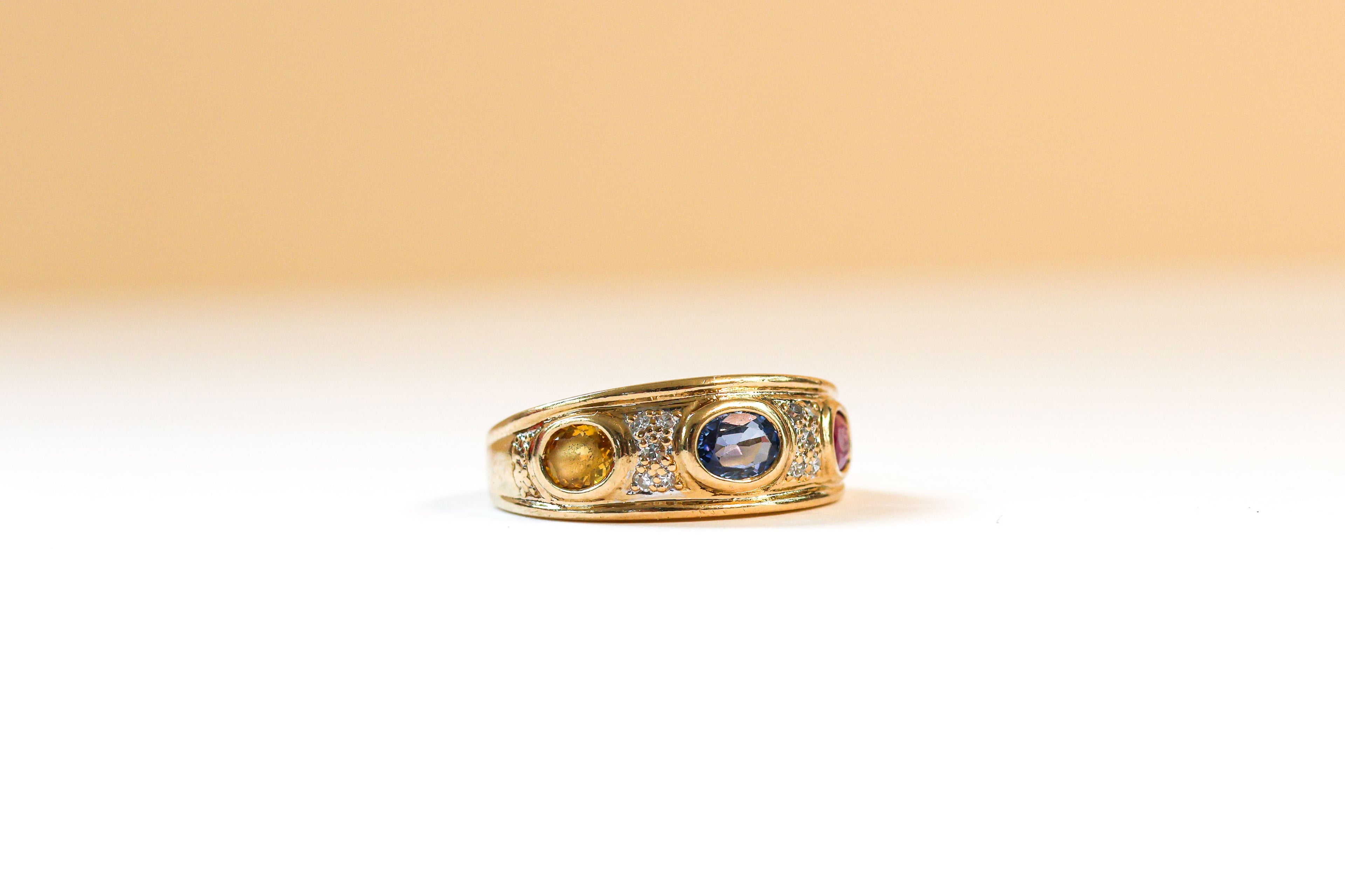 Bague trois saphirs Oze or jaune