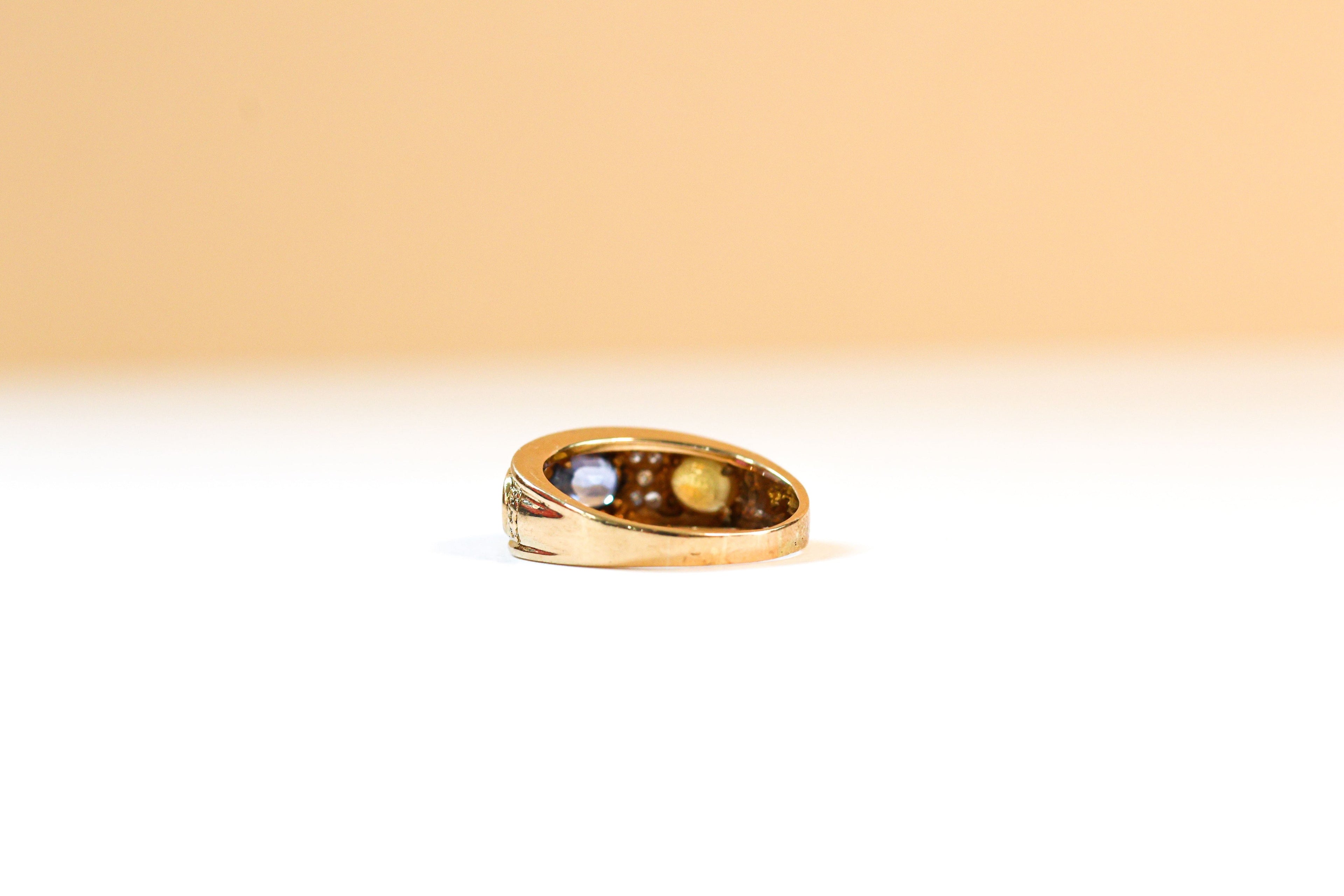 Bague trois saphirs Oze or jaune