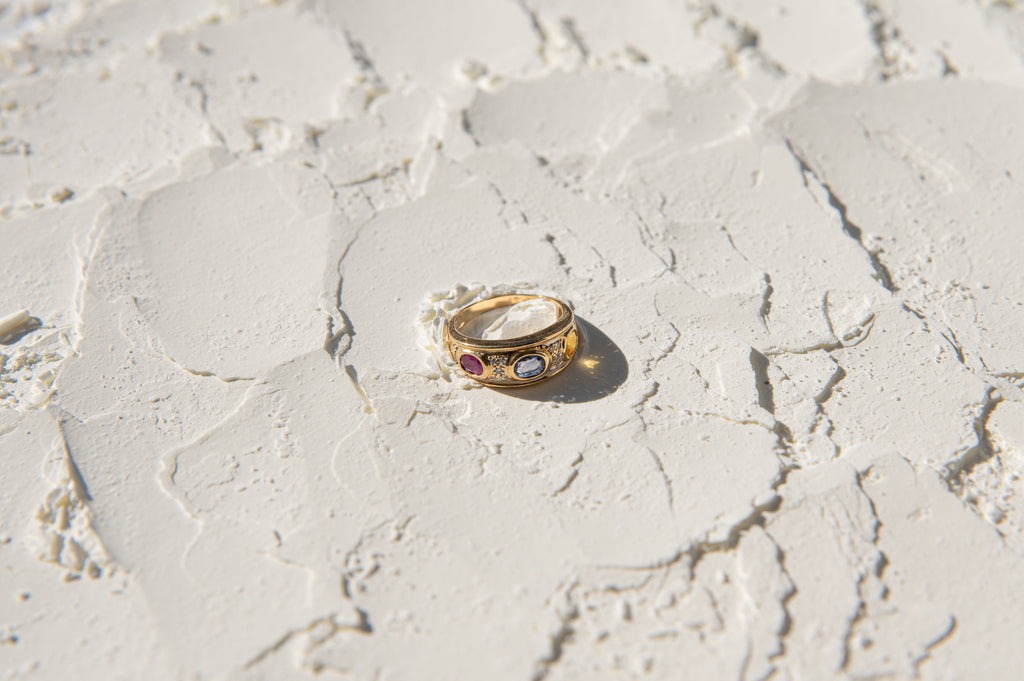 Bague trois saphirs Oze or jaune